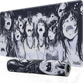 XXL Black & White Manga Gaming Mouse Pad – Large Japanese Art Desk Mat for Keyboard & Mouse – Non-Slip Water-Resistant Surface, Stitched Edges – 35.4x15.7 in (XX-Large)