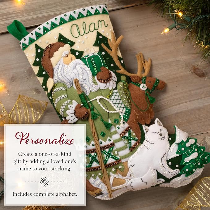 Bucilla Felt Applique 18" Stocking Making Kit, Nordic Noel, Perfect for DIY Arts and Crafts