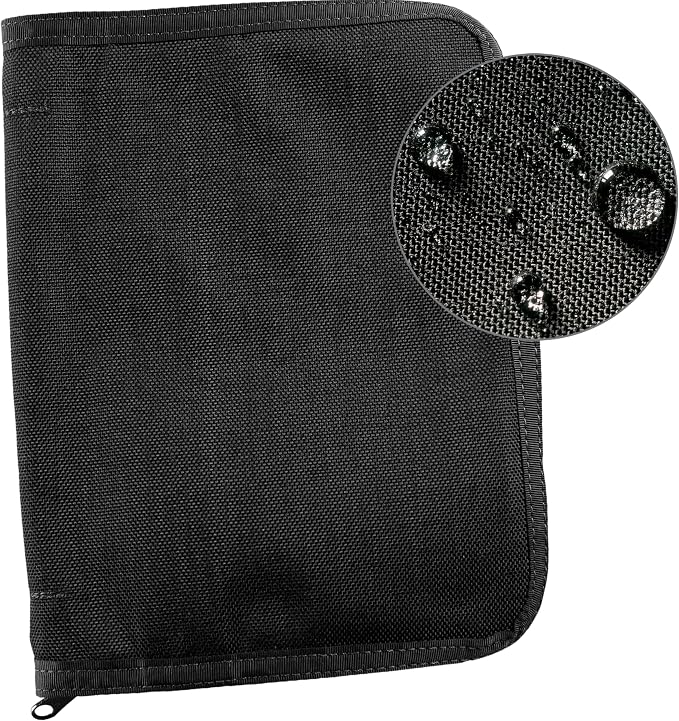 Rite in The Rain Weatherproof Cordura® Fabric, 1/2" Ring Binder Cover, 6.75" x 8.875", Black Cover (No. C9200B)