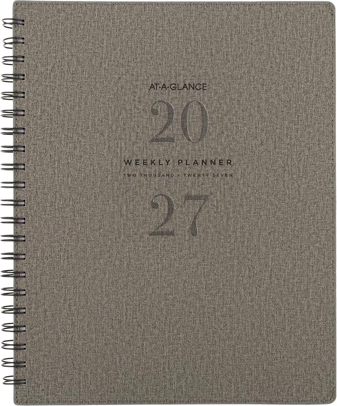 AT-A-GLANCE® Signature Collection 2027 Weekly Monthly Planner, Gray, Large, 8 1/2" x 11"
