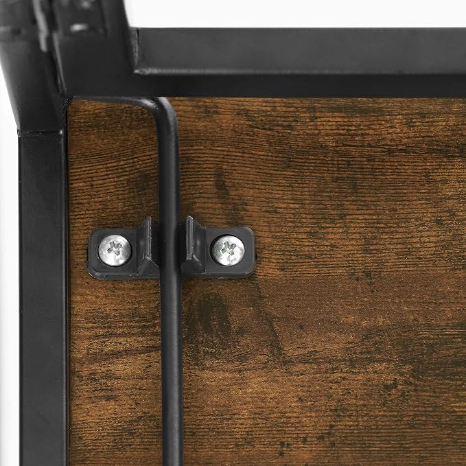 FURINNO Riau No Tool/No Assembly/Folding Metal Frame Computer Desk, Rustic Oak/Black