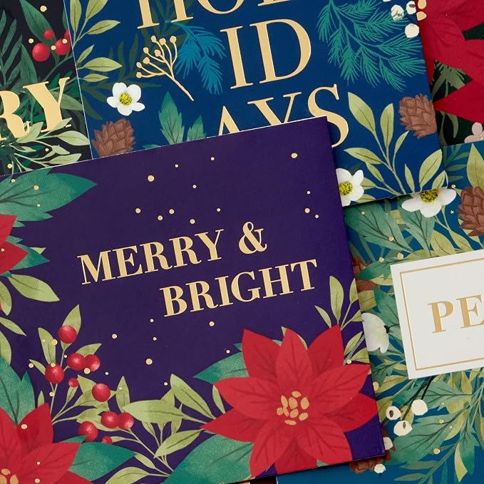 Hallmark Bulk Christmas Cards with Envelopes, 72-Pack (Merry and Bright)
