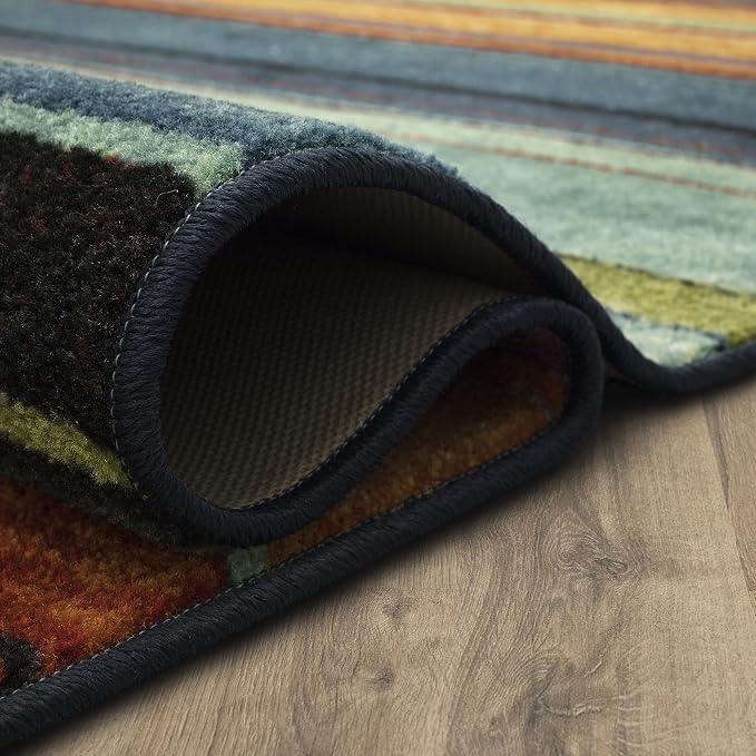 Mohawk Home Rainbow Stripe 2' 6" x 3' 10" Area Rug - Multicolor - Perfect for Living Room, Dining Room, Office