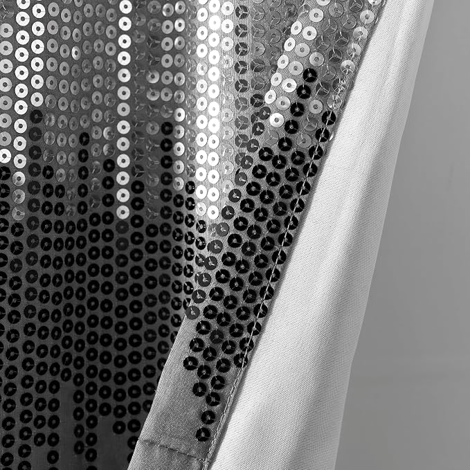 Lush Decor Night Sky Sequins Valance Curtain Single, 52"W x 18"L Black & Gray - Kitchen Curtains Valances For Windows - Bathroom Curtains Window