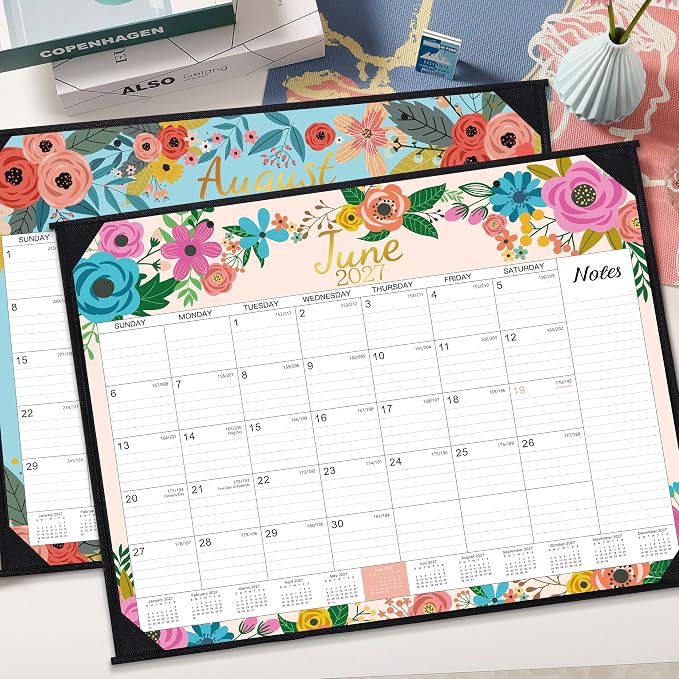 2027 Calendar - 2027 Desk Calendar Large, JAN. 2027 - DEC. 2027 | Large Desk Calendar 2027, 22" x 17", Desktop Calendar with Corner Protectors, Desk Pad, To-Do List, Note for Daily Use - Blue