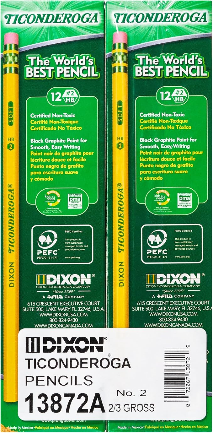 TICONDEROGA Woodcase Pencils 2 Boxes of 96, 192 Pencils Total (13872SP)