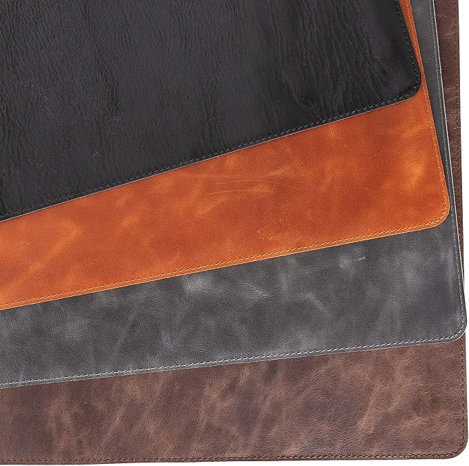 Premium Leather Desk Pad Mat (36 X 19 inch) - Large Desk Mat for Keyboard and Mouse Home Office Accessories (Coffee Brown)