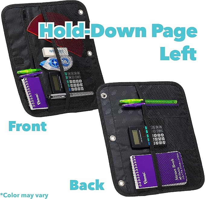 Case-it The Dual 2-in-1 Zipper Binder | Two 1.5-Inch D-Rings, 600 Sheet Capacity, Pencil Pouch & Multiple Pockets | School & Office Organizer with Shoulder Strap | Dual-101 Monster Design Purpal