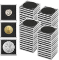 40 Pcs Clear Coin Collection Holders with 5-Size Sponge Gaskets | Plastic Coin Slabs & Coin Protectors for Silver Dollar Collectors Collection Supplies, (5 Diameters: 20/25/30/35/40mm), Black
