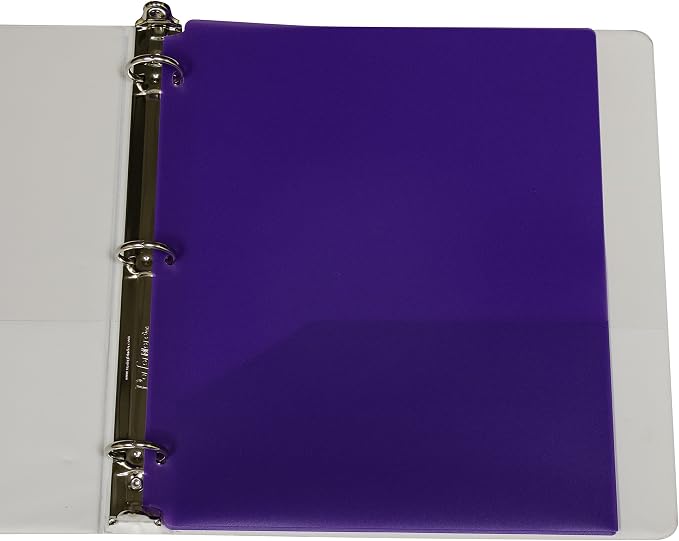 C-Line Two-Pocket Heavyweight Poly Portfolio Folder with Three-Hole Punch, Box of 25, Purple (33939-25)