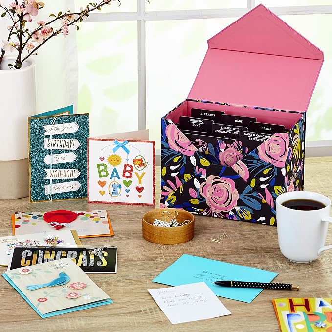 Hallmark Pack of 24 Handmade Assorted Boxed Greeting Cards, Watercolor & Pack of 24 Handmade Assorted Boxed Greeting Cards, Modern Floral