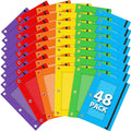 Officygnet 48 Pcs Pencil Pouch for 3 Ring Binder, Bulk Pencil Case Pouch with Clear Window, Pencil Bags with Smooth Zipper, Pencil Pouch for School Office Classroom Supplies(6 Color)