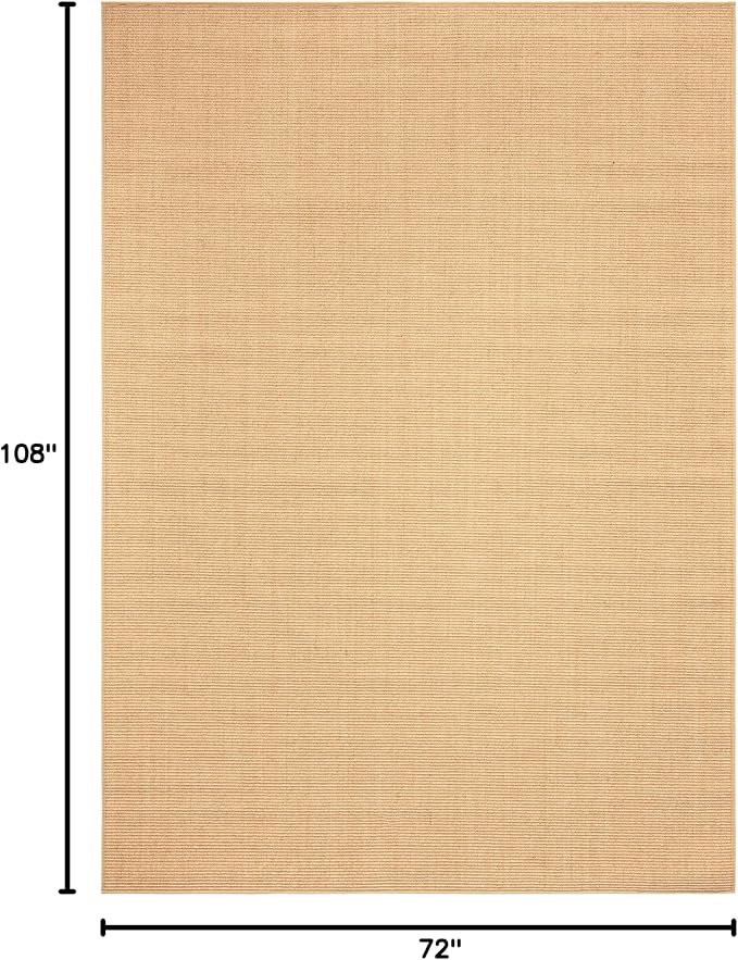 Martha Stewart x SAFAVIEH Area Rug Collection - 6' x 9', Natural Brown, Sisal & Jute, Farmhouse Style, Ideal for Living Room, Bedroom, Office, Dining Space (MSR9501A)