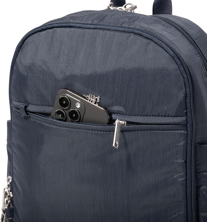 Securtex Anti-Theft Getaway Backpack - 9.4"x13"x5" Travel Safe Bag w/Locking Zippers, Slash-Resistant, RFID