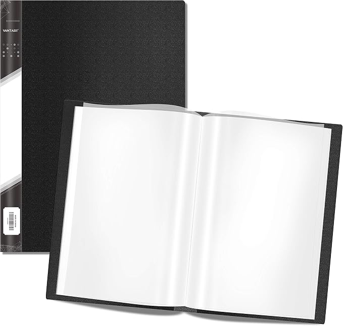 Presentation Book 40 Clear Pockets Sleeves Protectors Art Portfolio Clear Book for Artwork, Report Sheet, Letter(Can Accommodate 14 X 11inch)