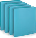 Premium Economy 3 Ring Binder, 1 Inch Pull-Open Round Rings, Holds 175 Sheets, Flexible, Lightweight, 4-Pack, Side Opening, Blue