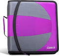 Case-it Dual Binder | Two 1.5" D-Rings | 600-Sheet | Dual-101 Deep Purple | Dual 2-in-1, Pencil Pouch, Multiple Pockets, School & Office Organizer, Shoulder Strap