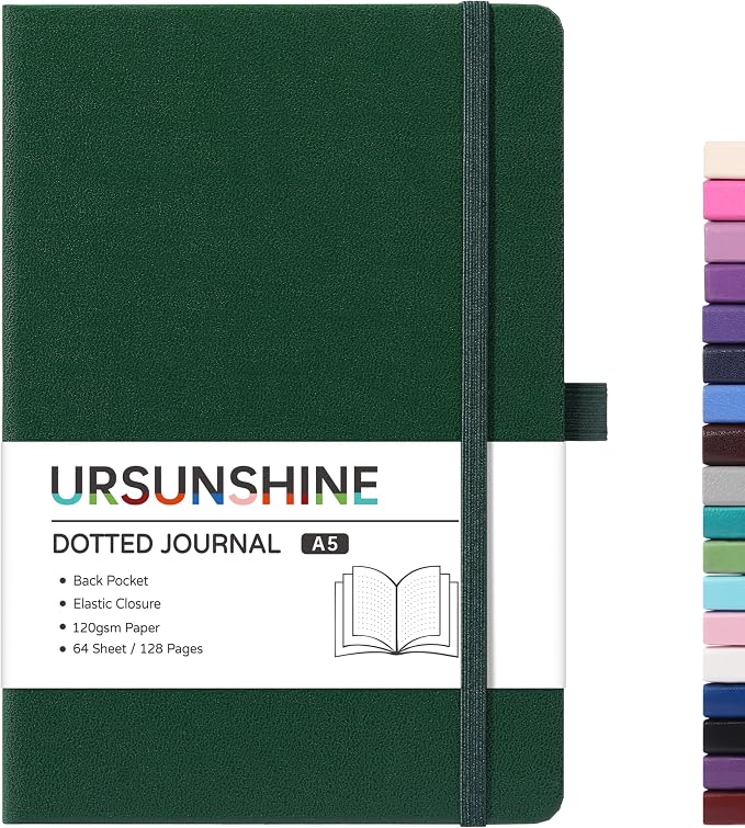 Dotted Journal/Notebook - Dot Grid Hard Cover Notebook, 5.3'' x 8.26''