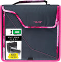 Five Star Zipper Binder, 3 Inch 3-Ring Binder with D Rings, Removable Padded Case, 5-Tab Expanding File and Multi-Use Strap, 850 Sheet Capacity, Navy/Pink (292960D)