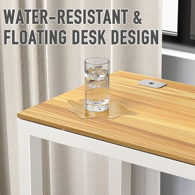SHW 55-Inch Commercial-Grade Office Computer Desk, Oak | 10-Year Limited Warranty