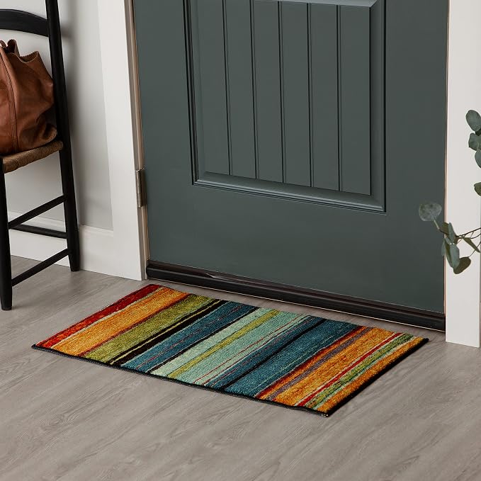 Mohawk Home Rainbow Stripe 2' 6" x 3' 10" Area Rug - Multicolor - Perfect for Living Room, Dining Room, Office