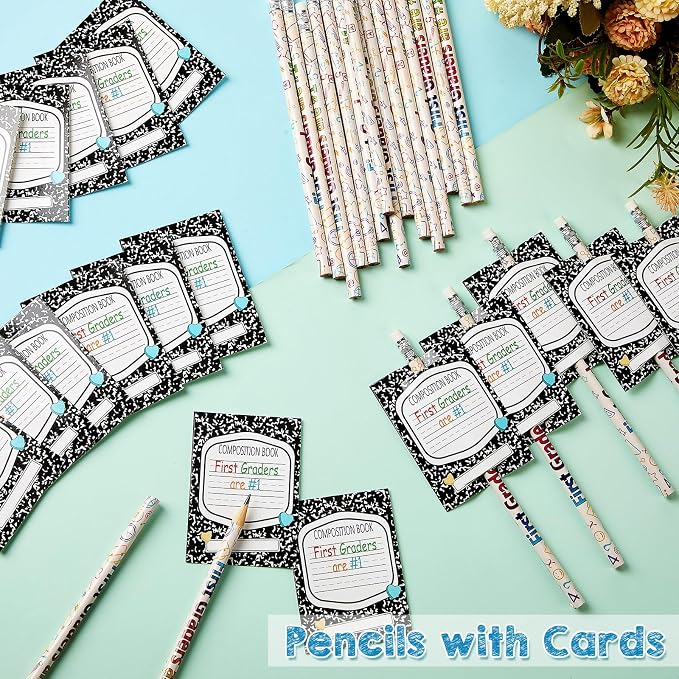 Tenceur 48 Set Back to School 1st Graders Pencils & Cards Gifts Bulk