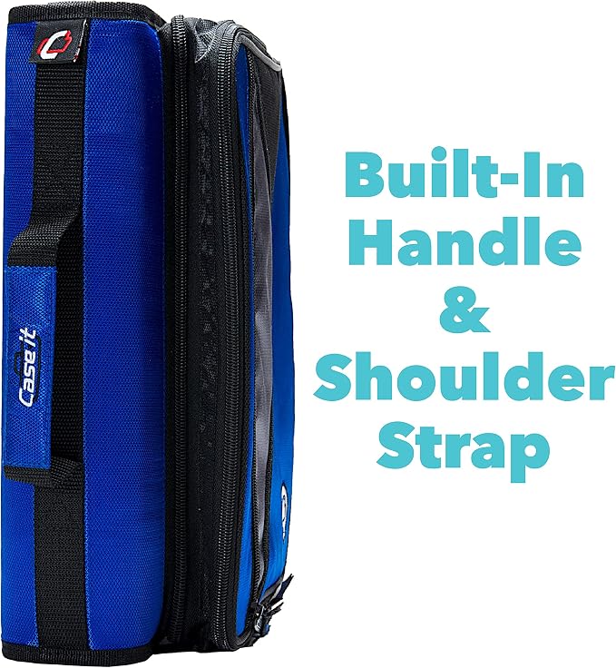 Case-it School Zipper Binder | 2-Inch O-Rings | 400-Sheet | LT-007 Purple | Universal, 13-Inch Laptop/Tablet Padded Pocket, Multiple Storage Pockets, Shoulder Strap, School & Office Organizer