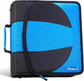 Case-it Dual Binder | Two 1.5" D-Rings | 600-Sheet | Dual-101 Denim Blue | Dual 2-in-1, Pencil Pouch, Multiple Pockets, School & Office Organizer, Shoulder Strap