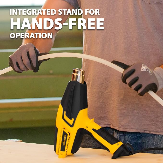 Wagner Spraytech FURNO 700 Variable-Temperature Heat Gun, 125°F to 1300°F | Digital heat gun adjusts from 125°F to 1300°F and includes two nozzles for paint, PVC and craft projects.