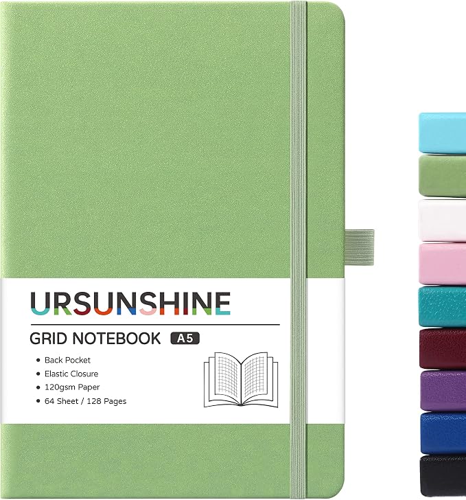 Graph Grid Paper Notebook/Journal - Classic Journal/Notebook with Ribbon Divider