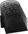 Safco Onyx Desk Organizer, 8 Tiered Vertical Compartments, Office and Classroom Mailbox , Paper and Mail Sorter, Steel Mesh, Black