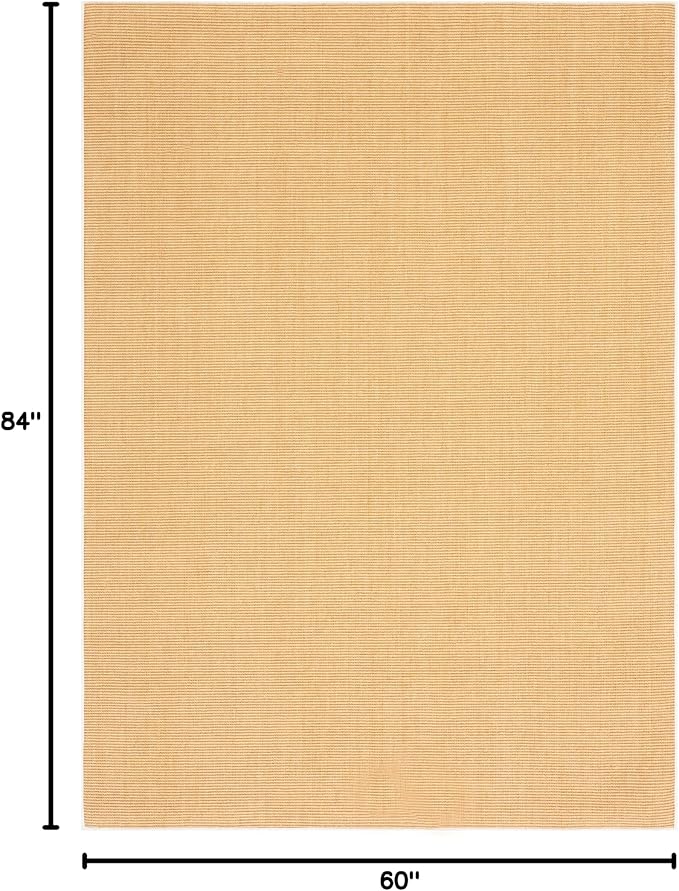 Martha Stewart x SAFAVIEH Area Rug Collection - 5' x 7', Natural & White, Sisal & Jute, Farmhouse Style, Ideal for Living Room, Bedroom, Office, Dining Space (MSR9501H)