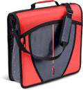 Case-it School Zipper Binder | 3-Inch O-Rings | 600-Sheet | D-146 Coral | Mighty Zip Tab, 5-Color Tab Expanding File Folder, Multiple Pockets, Shoulder Strap, Office