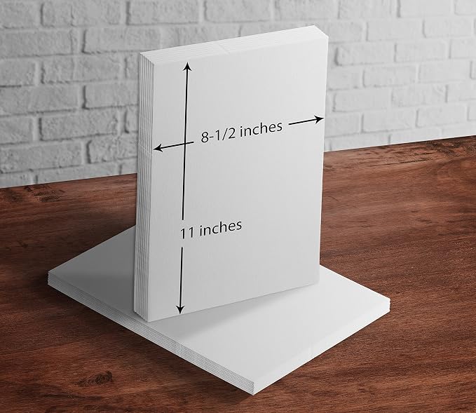White Cardstock - For School Supplies, Kids Art & Crafts, Invitations, Business Card Printing | Extra Thick 100 lb Card Stock, 8.5 x 11 inch, Heavy Weight Hard Cover Stock (270 gsm) 50 Sheets Per Pack