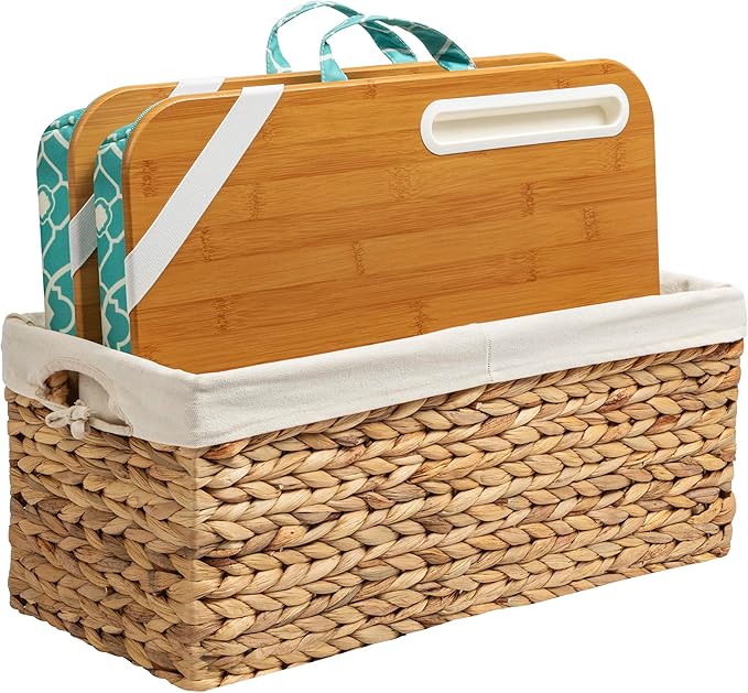 LAPGEAR Designer Lap Desk – Aqua Trellis, 2-Pack with Storage Basket