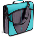 Case-it Zipper Binder | 3-Inch O-Rings | 600-Sheet | D-146 Spearmint Blue | Mighty Zip Tab, 5-Color Tab Expanding File Folder, Multiple Pockets, Shoulder Strap, School & Office