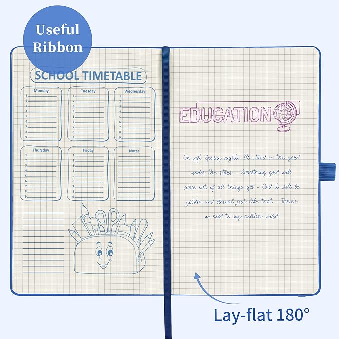 Graph Grid Paper Notebook/Journal - Classic Journal/Notebook with Ribbon