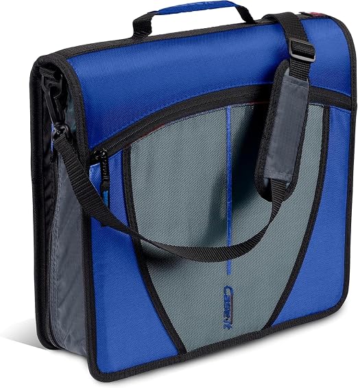 Case-it Binder, 3-Inch 3-Ring | Mighty Zip Tab | Blue | D-146 | Pack of 6