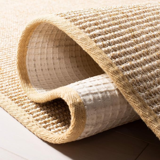 Martha Stewart x SAFAVIEH Area Rug Collection - 4' x 6', Beige & Ivory, Sisal & Jute, Farmhouse Style, Ideal for Living Room, Foyer, Bedroom, Accent Space (MSR9501C)