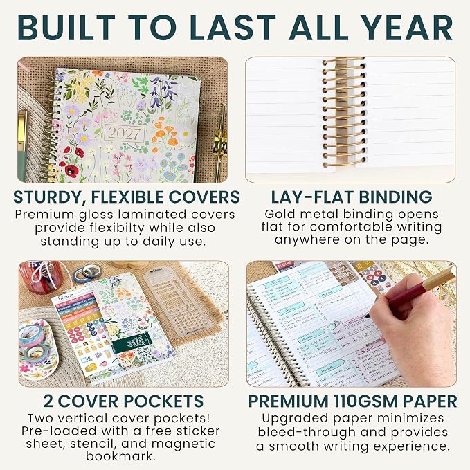 bloom daily planners 2027 Planner (January - December 2027) - Weekly & Monthly Softcover Planner for Women - Calendar Year Inspirational Agenda Book with Stickers - 5.5" x 8.25" - Garden Party