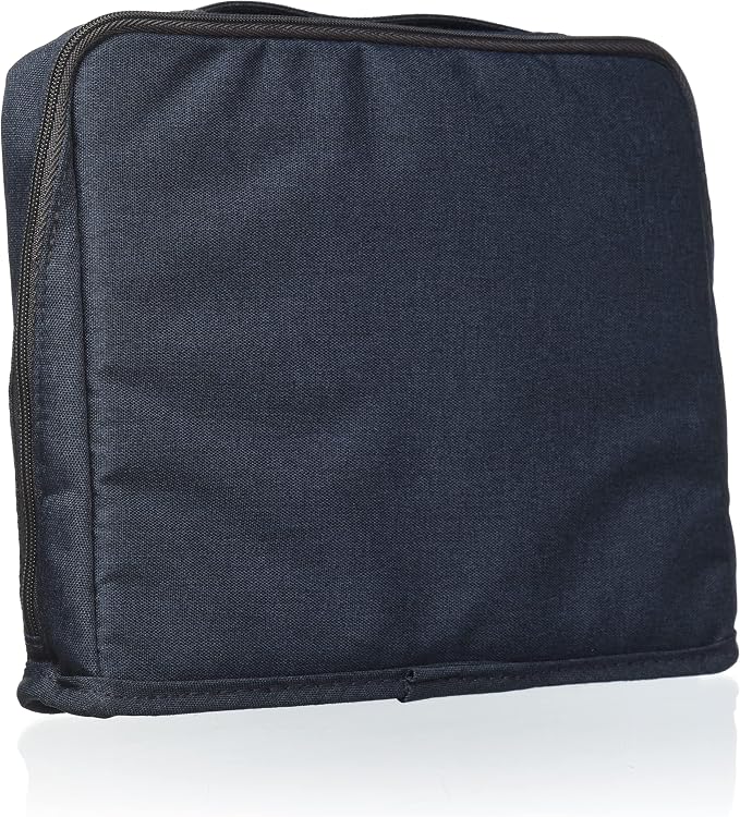 KOKUYO Pencil Case Pouch, Haco-Biz Standing Pen Pouch Bag, Foldable Stand up Pencil Holder Organizer, Large Capacity Portable Pencil Box for Office Supplies, Navy x Khaki (KAHA-HB11B)