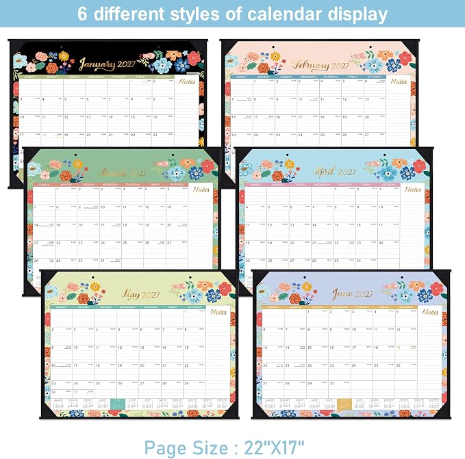 2027 Calendar - 2027 Desk Calendar, 22" x 17", Jan. 2027 - Dec. 2027