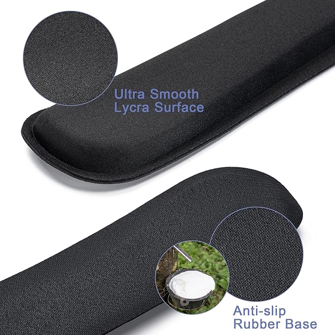 Hoewina Keyboard Wrist Rest,Ergonomic Wrist Rest,Superfine Fabric and Gel Memory Foam Wrist Pad for Computer Keyboard for Easy Typing & Pain Relief, Suitable for Office, Family, Outdoor, Rose Red