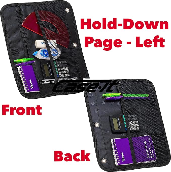 Case-it The Dual 2-in-1 Zipper Binder Two 1.5-Inch D-Rings, 600 Sheet Capacity, Pencil Pouch & Multiple Pockets School & Office Organizer with Shoulder Strap Dual-101 Fire Engine Red(Pack of 6)