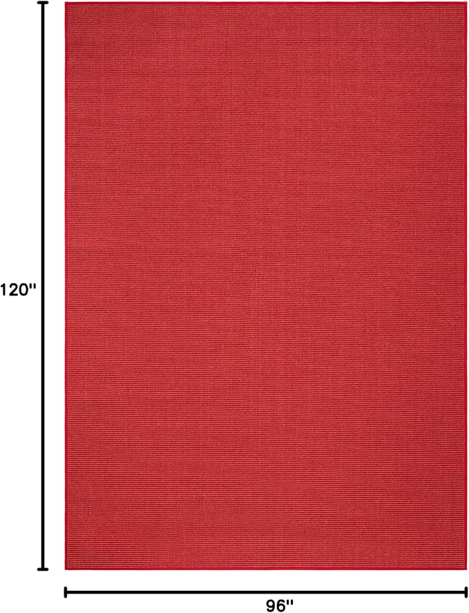 Martha Stewart x SAFAVIEH Area Rug Collection - 8' x 10', Red, Sisal & Jute, Farmhouse Style, Ideal for Living Room, Bedroom, Office, Dining Space (MSR9501Q)