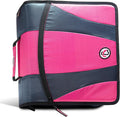 Case-it Dual Zipper Binder | Two 2" D-Rings | 700-Sheet | Dual-301 Pink | Dual 2.0 2-in-1, 5-Subject Expanding File Folder, Multiple Pockets, Storage Organizer, Shoulder Strap, School & Office