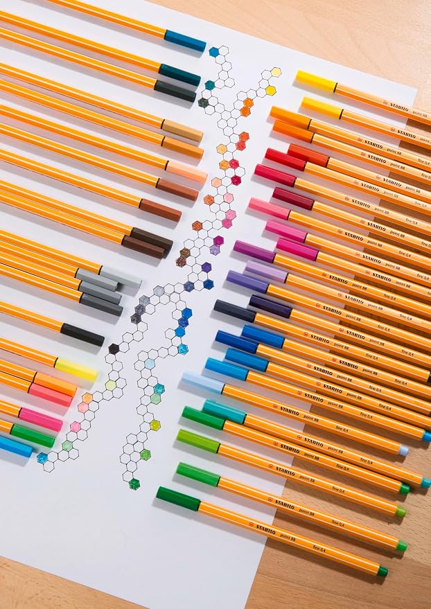 STABILO Fineliner point 88 - Zebrui Case - 20 pcs - Assorted Colours - incl 5 neon
