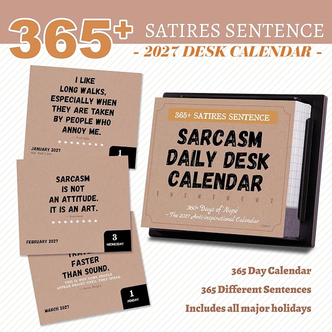 2027 Desk Calendar - Sarcastic Calendar, Jan.2027 - Dec.2027, 4.85" X 5.85"