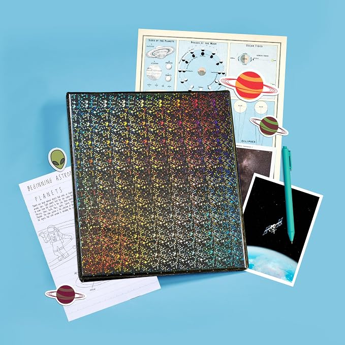 Avery® Holographic 3 Ring Binder, 1" Round Rings, 1 Black Binder | For School, Home and Project Organization, 3D Rainbow Holographic Cover, Customizable View Cover and Spine, Clear Pockets
