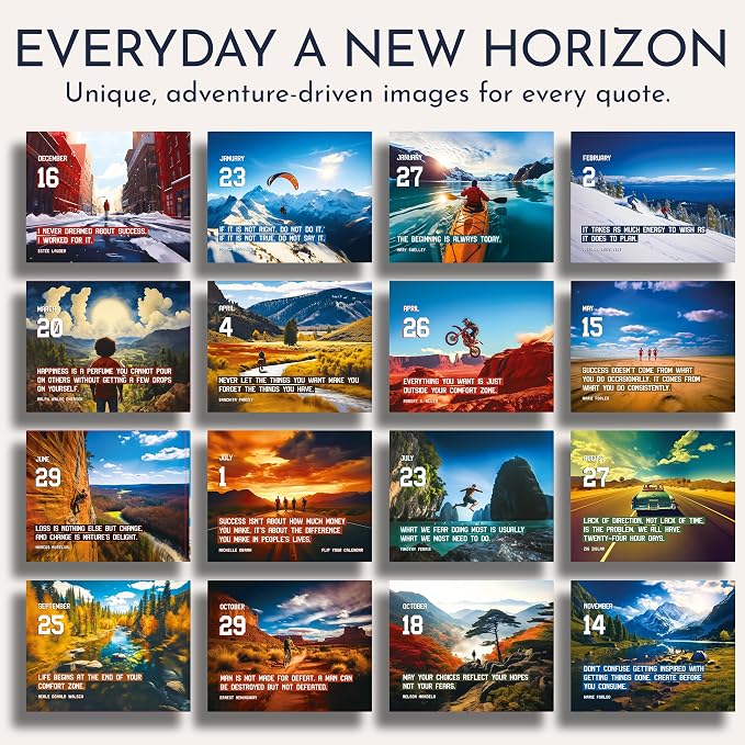 Inspirational Gifts for Men, Motivational Desk Calendar, 366 Daily Quotes | Office Gifts for Men, Perpetual Motivational Flip Calendar, Executive Desk Decor, Daily Leadership Quotes & Mindset